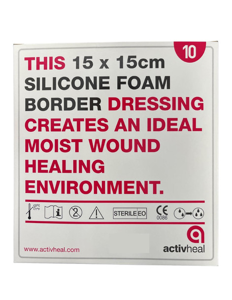 Activheal Silicone Foam Border 15 X 15cm 10pcs/Box