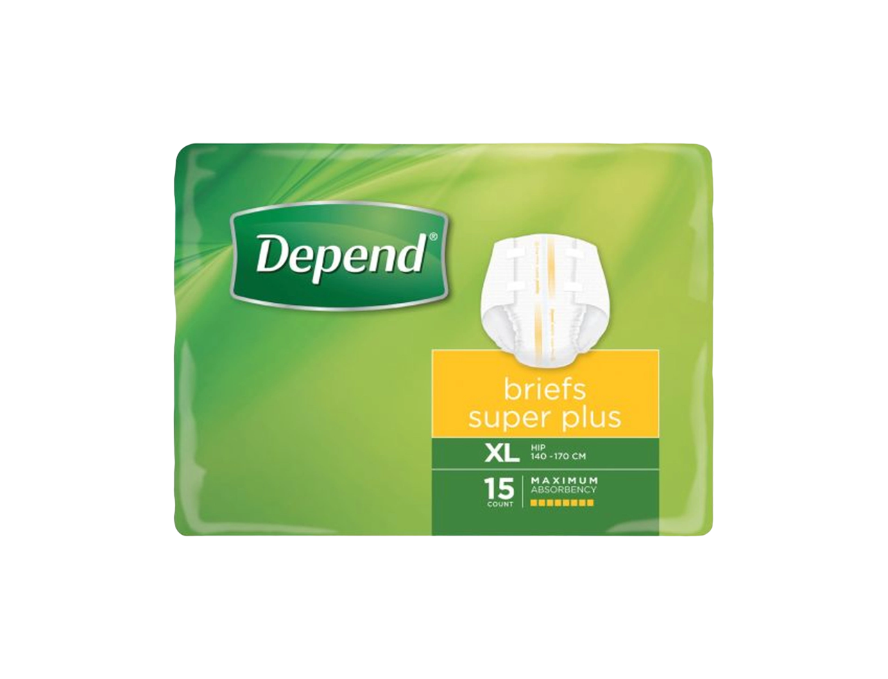 Depend Brief Super Plus XLarge Waist 140-175cm Unisex 3100ml