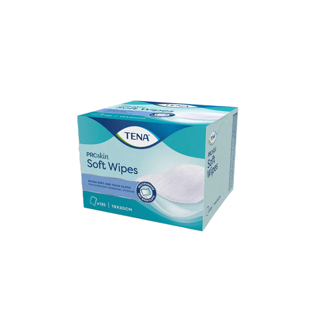 Tena Soft Wipes 19x30cm 135/pack - 8packs