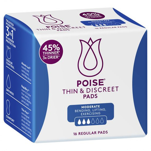 Poise Liners Regular Female 50ml 19 25cm White