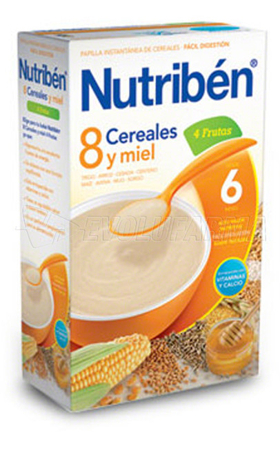 Nutriben 8 cereales y miel 4 frutas. envase 600 g.