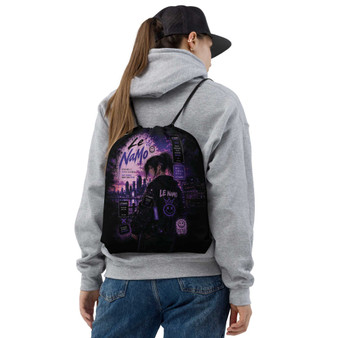 Le NaMo Violet Empire Rising Drawstring Bag