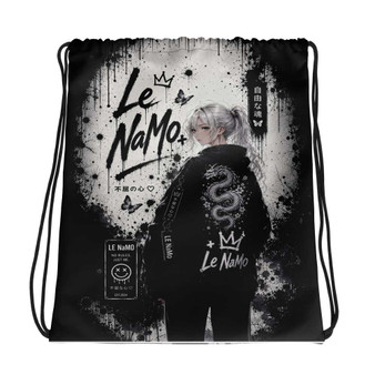 Le NaMo Silver Dragon Resolve Drawstring Bag