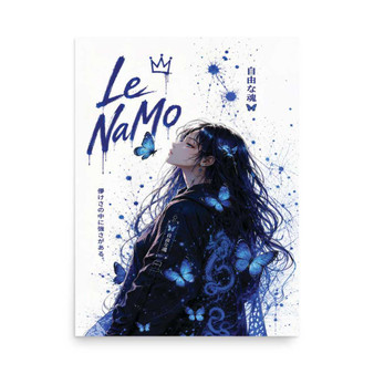 Le NaMo Blue Butterfly Serenity Poster