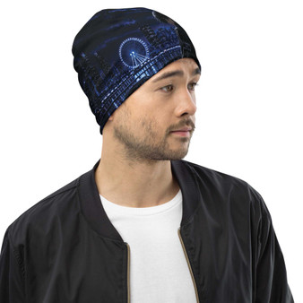 Le NaMo Sapphire Harbor Phantom All-Over Print Beanie