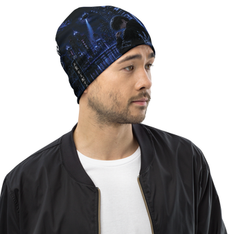 Le NaMo Midnight Tower Guardian All-Over Print Beanie