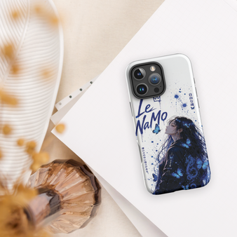 Le NaMo Blue Butterfly Serenity Tough Case for iPhone