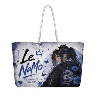 Le NaMo Blue Butterfly Courage Oversized Weekender Bag