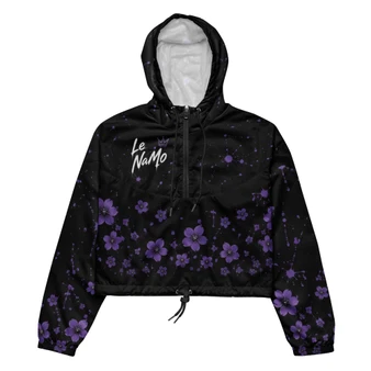 Le NaMo Violet Midnight Dynasty Women's Cropped Windbreaker
