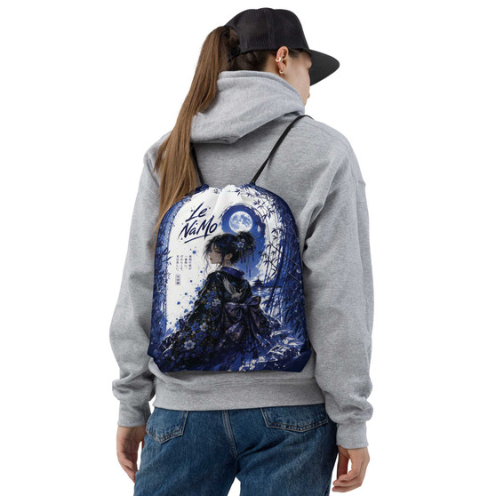 Le NaMo Moonlit Sapphire Dream Drawstring Bag