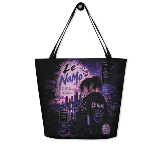 Le NaMo Violet Empire Rising All-Over Print Large Tote Bag