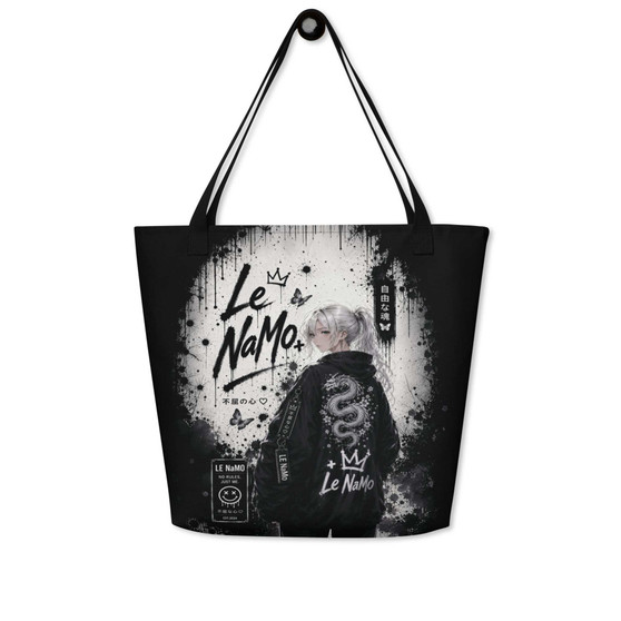 Le NaMo Silver Dragon Resolve All-Over Print Large Tote Bag