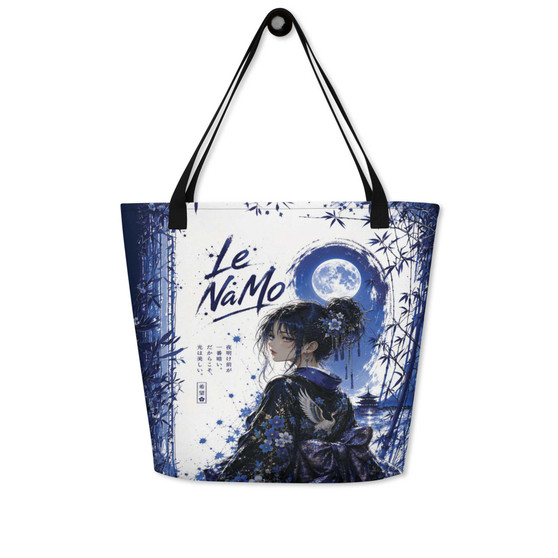 Le NaMo Moonlit Sapphire Dream All-Over Print Large Tote Bag