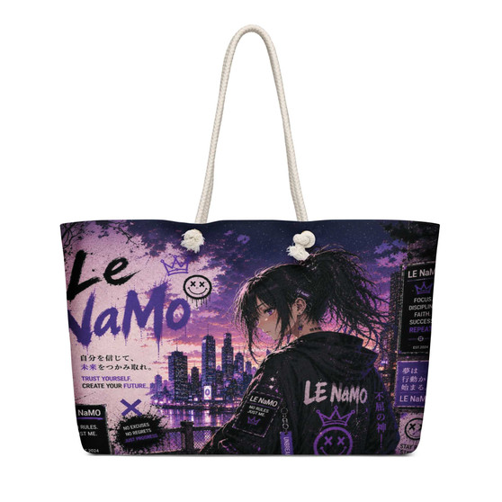 Le NaMo Violet Empire Rising Oversized Weekender Bag