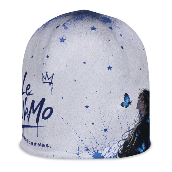 Le NaMo Blue Butterfly Serenity All-Over Print Beanie