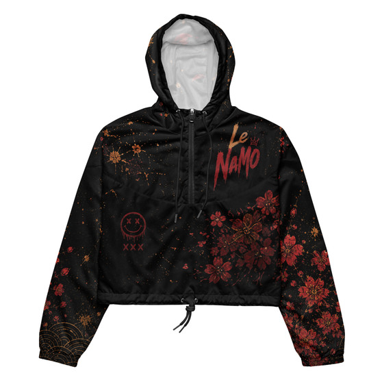 Le NaMo Crimson Lantern Dynasty Women’s Cropped Windbreaker