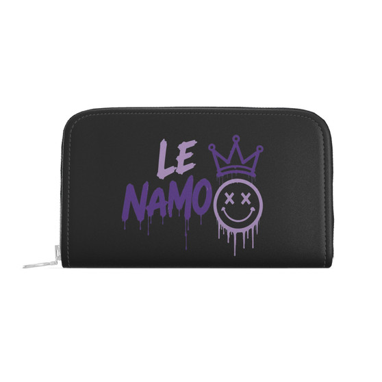 Le NaMo Violet Empire Rising Logo Leather Wallet