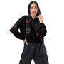 Le NaMo Crimson Rain Renegade Women’s Cropped Windbreaker