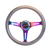 NRG / UNIVERSAL STEERING WHEEL / NEO CHROME SPOKE / CHAMELEON SPARKLE WOOD GRIP (ST-015MC-CN) *** 350 MM DIAMETER / 1.50 INCH DEEP DISH