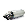 BLOX / UNIVERSAL STAINLESS STEEL MUFFLER / 2.50 INCH INLET / 3.50 INCH TURN DOWN TIP (BXEX-00107)