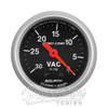 AUTO METER (3384) 30 IN HG, VACUUM GAUGE (SPORT-COMP SERIES) BLACK FACE / SILVER BEZEL
