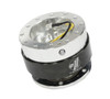 NRG / STEERING WHEEL QUICK RELEASE HUB / SILVER BODY / BLACK CHROME RING (SRK-100-BC)
