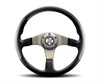 MOMO / TUNER / 350 MM STEERING WHEEL / BLACK LEATHER / GUN METAL SPOKE / BLACK STITCH (TUN35BK0S) *** DISCONTINUED ONCE SOLD OUT