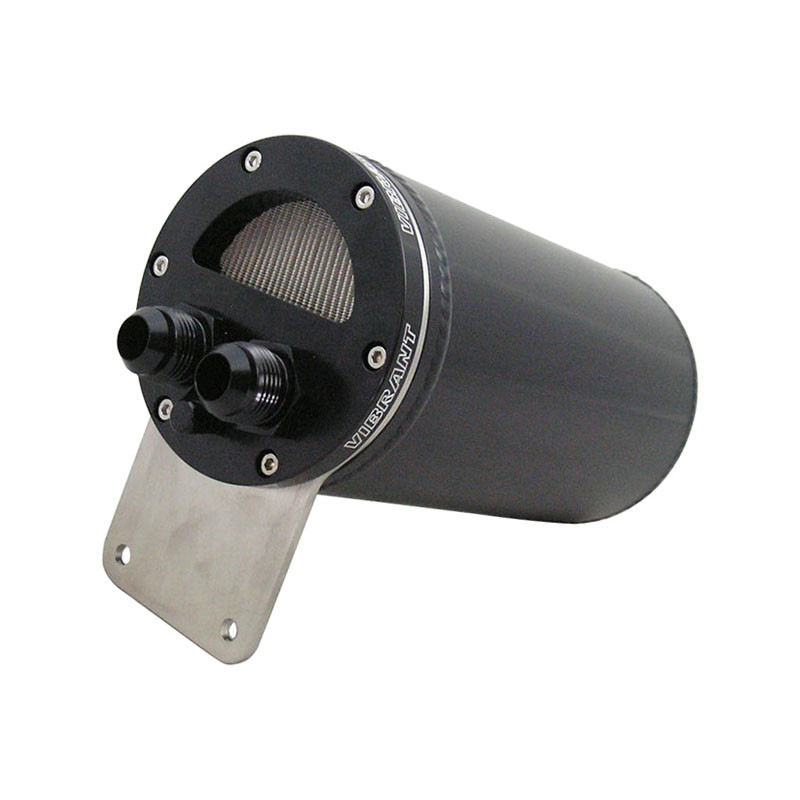 VIBRANT / UNIVERSAL OIL CATCH CAN / RECESSED SS FILTER TOP / ANODIZED BLACK (VIB12695)