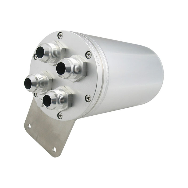 VIBRANT / UNIVERSAL OIL CATCH CAN / RECIRCULATING CLOSED LOOP TOP / ALUMINUM SILVER (VIB12696)