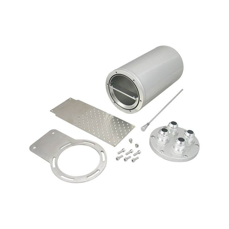 VIBRANT / UNIVERSAL OIL CATCH CAN / RECIRCULATING CLOSED LOOP TOP / ALUMINUM SILVER (VIB12696)