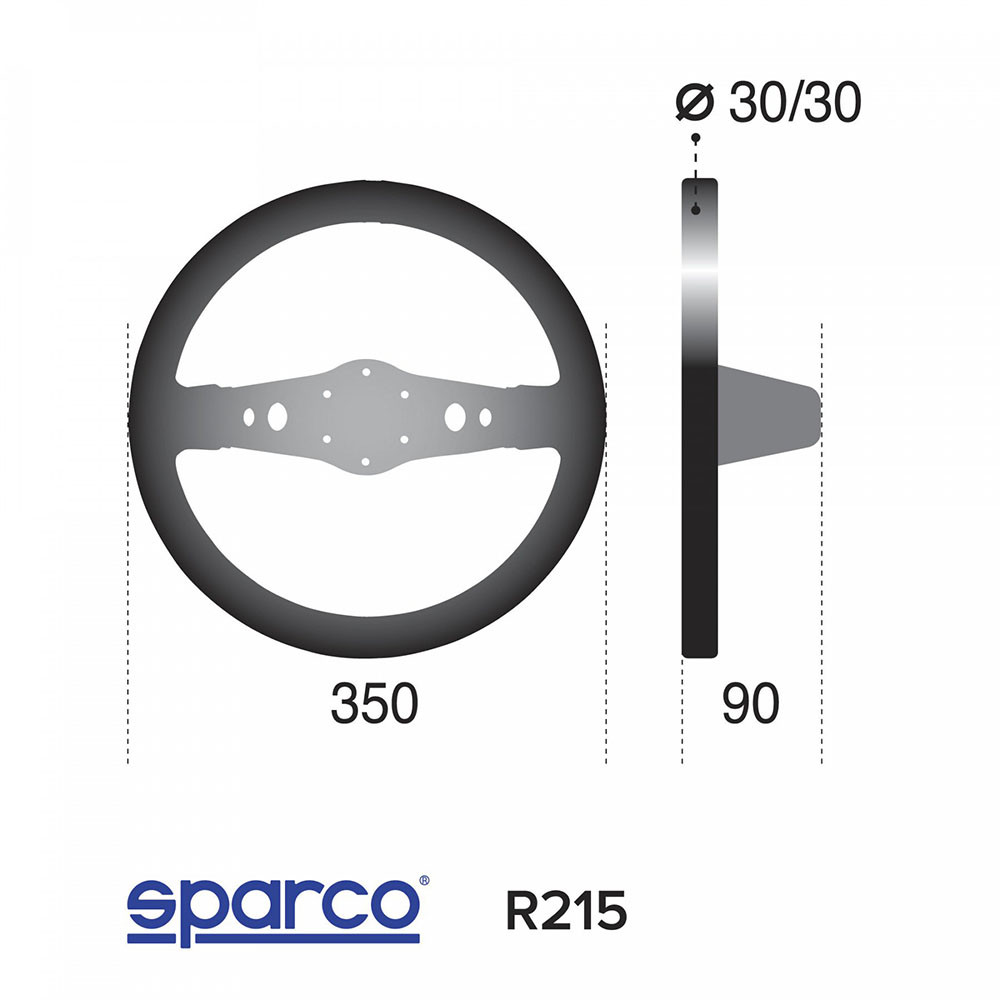 SPARCO / R215 COMPETITION / 350 MM STEERING WHEEL / BLACK SUEDE (015R215CSN)