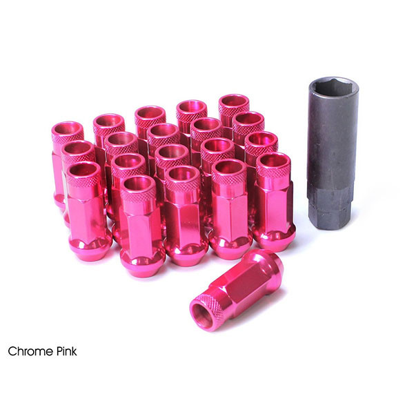 MUTEKI SR48 (12 X 1.50 MM) EXTENDED STEEL LUG NUTS / PINK CANDY CHROME (32906K)