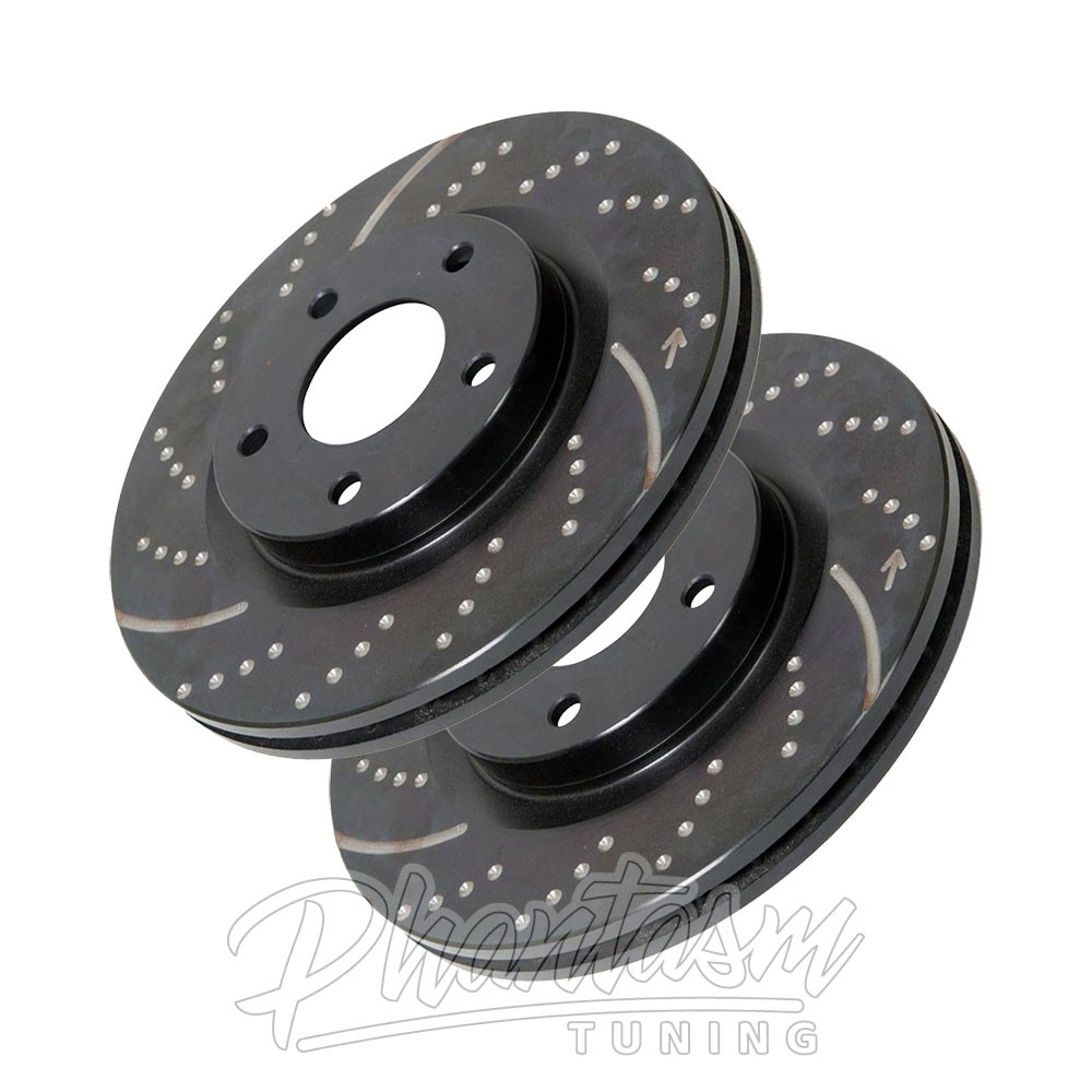 EBC / SLOTTED AND DIMPLES / FRONT BRAKE ROTORS / SOLD AS PAIRS (GD7087) *** ACURA TSX (2009-2014)
