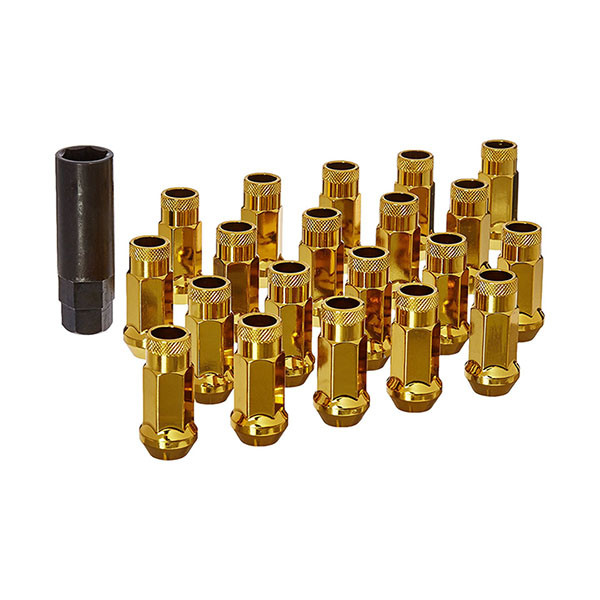 MUTEKI SR48 (12 X 1.25 MM) EXTENDED STEEL LUG NUTS / GOLD CHROME (32905Z)