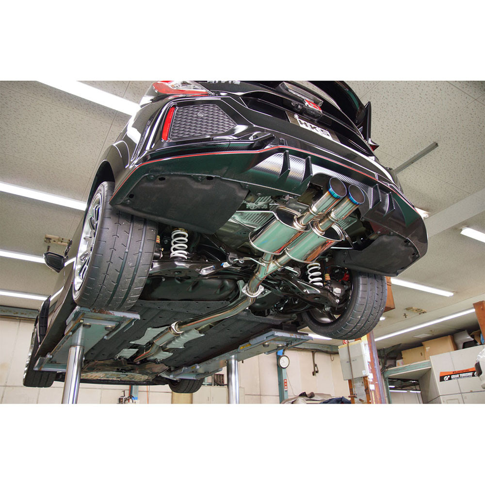 HKS / LEGAMAX PREMIUM / CAT-BACK EXHAUST SYSTEM / DUAL TITANIUM BURNT TIPS (31021-BH003) *** HONDA CIVIC TYPE-R (2017-2021) FK8 / 2.0L TURBO