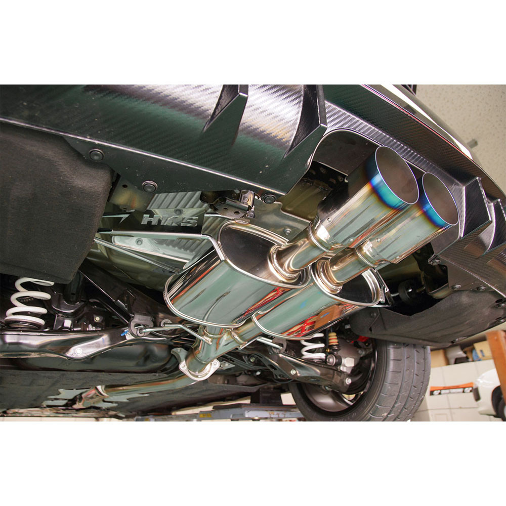 HKS / LEGAMAX PREMIUM / CAT-BACK EXHAUST SYSTEM / DUAL TITANIUM BURNT TIPS (31021-BH003) *** HONDA CIVIC TYPE-R (2017-2021) FK8 / 2.0L TURBO