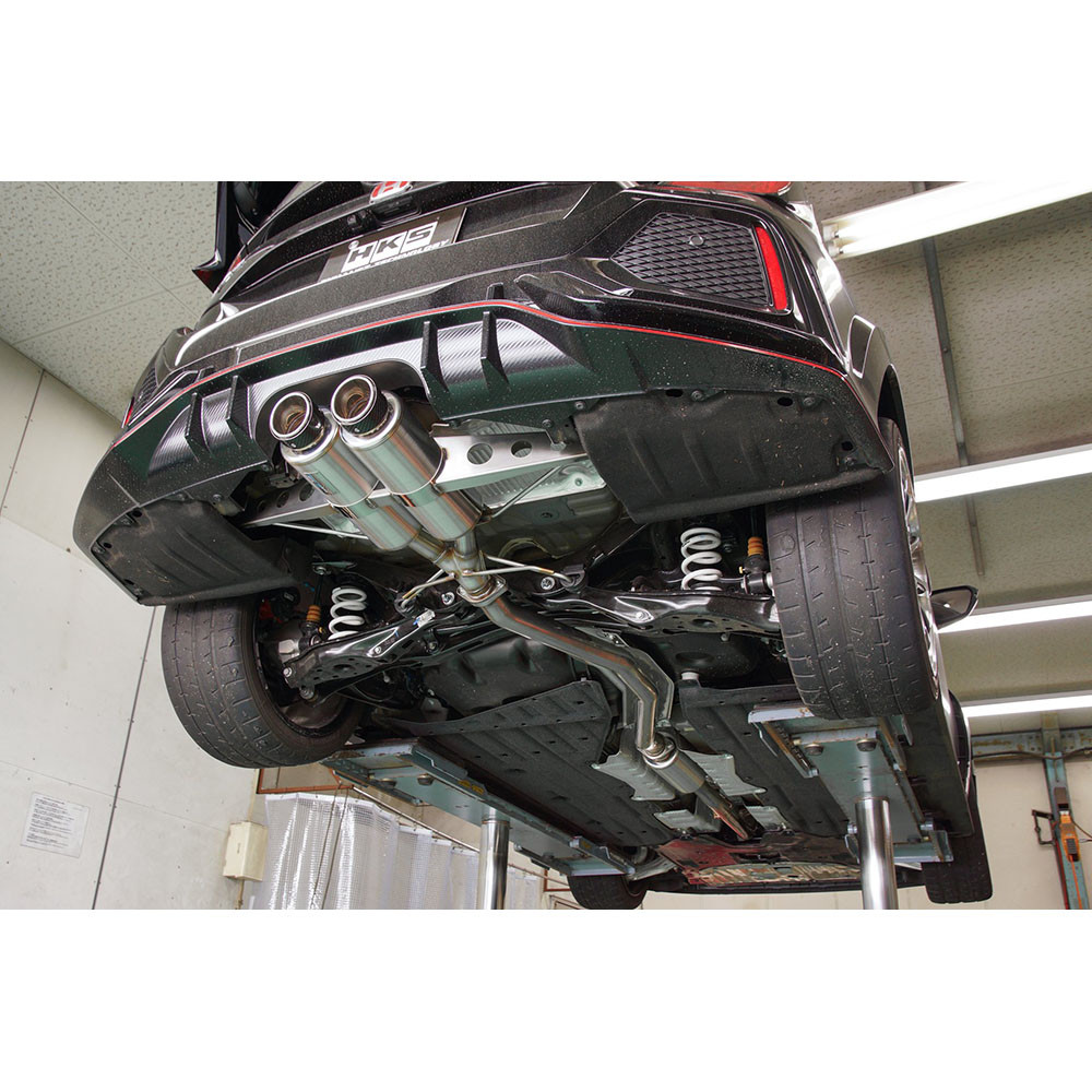 HKS / HI-POWER SPEC L2 / CAT-BACK EXHAUST SYSTEM / DUAL CARBON FIBER TIPS (31019-AH106) *** HONDA CIVIC TYPE-R (2017-2021) FK8 / 2.0L TURBO