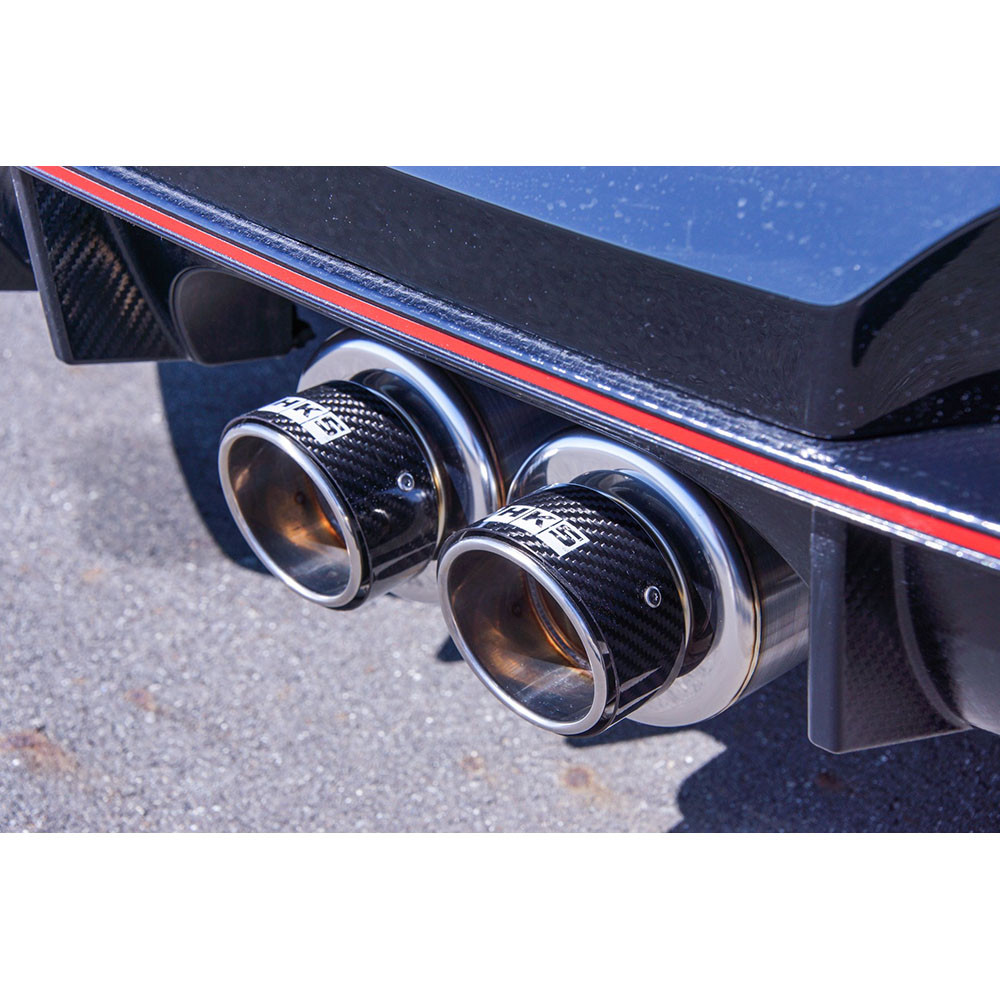 HKS / HI-POWER SPEC L2 / CAT-BACK EXHAUST SYSTEM / DUAL CARBON FIBER TIPS (31019-AH106) *** HONDA CIVIC TYPE-R (2017-2021) FK8 / 2.0L TURBO