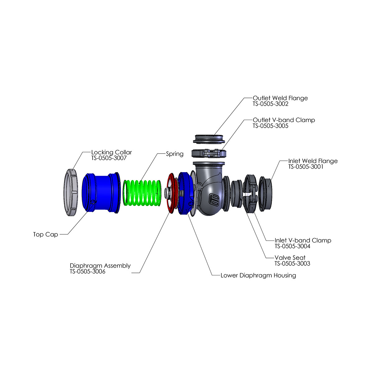 TURBOSMART / 40 MM WG / VBAND FLANGE / GEN 4 COMPGATE40 HP EXTERNAL WASTEGATE / BLACK COLOR (TS-0505-1202) *** 35 PSI SPRING INSTALLED