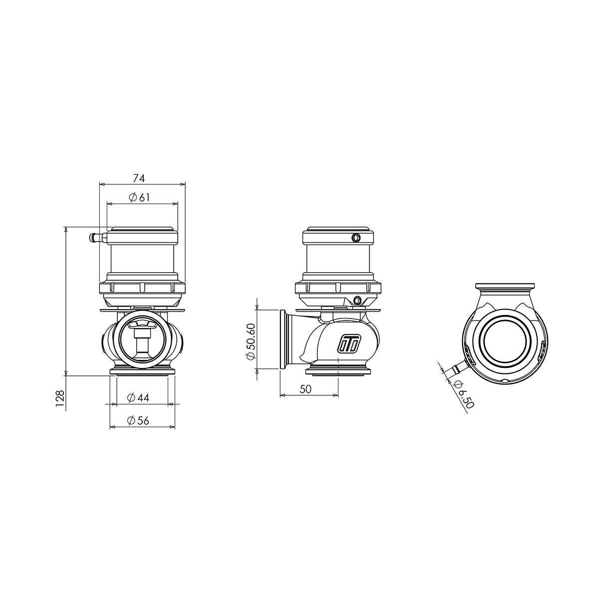 TURBOSMART / 40 MM WG / VBAND FLANGE / GEN 4 COMPGATE40 HP EXTERNAL WASTEGATE / BLACK COLOR (TS-0505-1202) *** 35 PSI SPRING INSTALLED