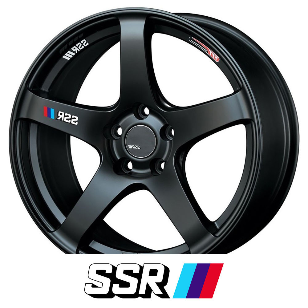 SSR WHEELS - GTV01 - FLAT BLACK COLOR (18 X 7.5) +48 ET (5 X 100 MM) 73 CB