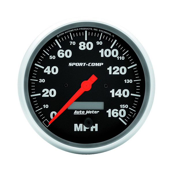 AUTO METER (3989) IN-DASH SPEEDOMETER, 5.00 INCH, 0-160 MPH, ELECTRIC, SPORT-COMP SERIES