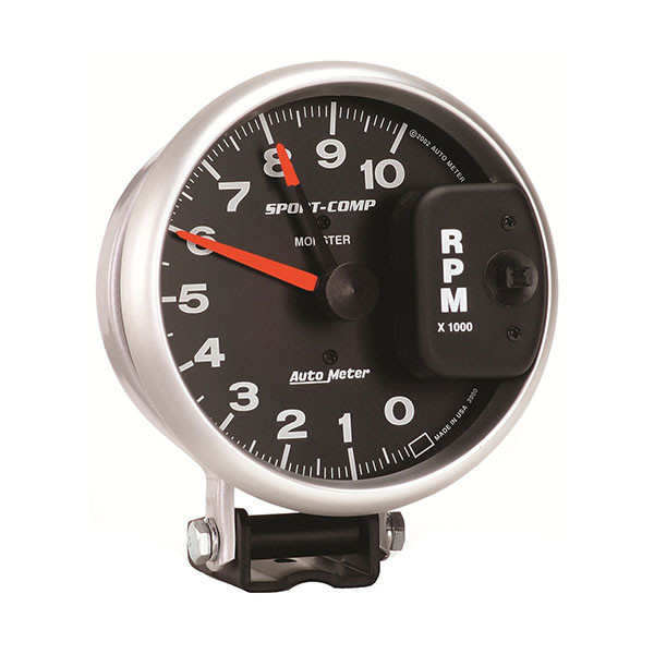 AUTO METER (3900) PEDESTAL TACHOMETER, 5.00 INCH, 0-10,000 RPM, SPORT-COMP SERIES