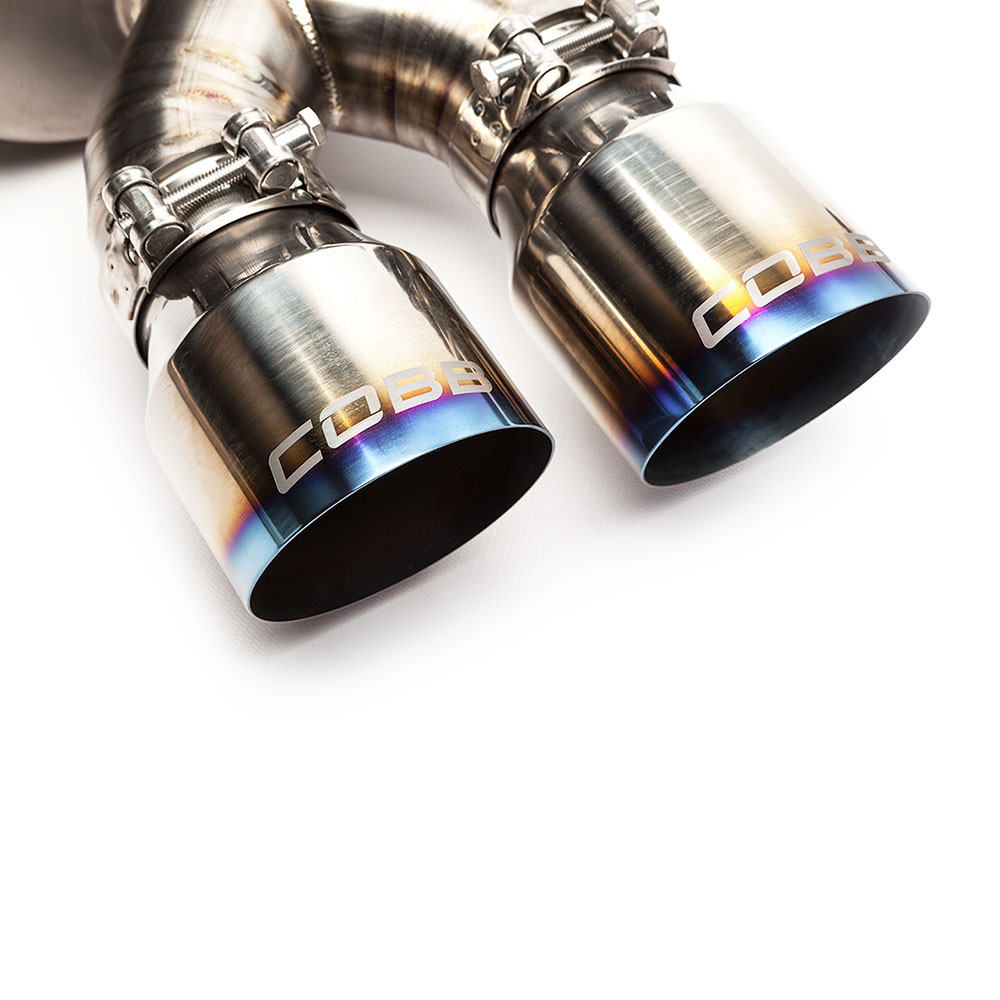 COBB / TITANIUM / DUAL CAT-BACK EXHAUST SYSTEM / BURNT BLUE TIPS (515140) *** SUBARU WRX (2015-2021)