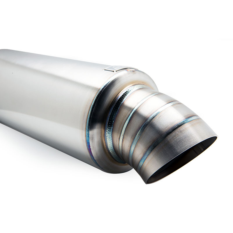 BLOX / UNIVERSAL STAINLESS STEEL MUFFLER / 2.50 INCH INLET / 3.50 INCH TURN DOWN TIP (BXEX-00107)