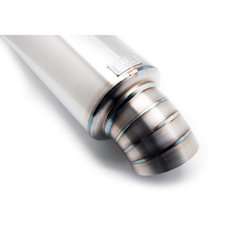 BLOX / UNIVERSAL STAINLESS STEEL MUFFLER / 2.50 INCH INLET / 3.50 INCH TURN DOWN TIP (BXEX-00107)