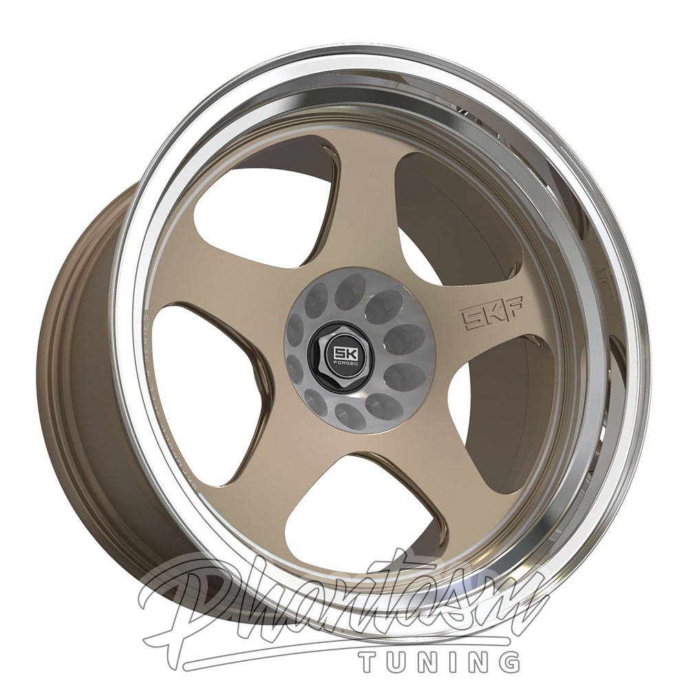 SK FORGED WHEELS / GT2 / DEEP DISH MONO BLOCK / CHAMPAGNE COLOR (18 X 11.0) -25 ET (5 X 114.3 / 5 X 112 MM)