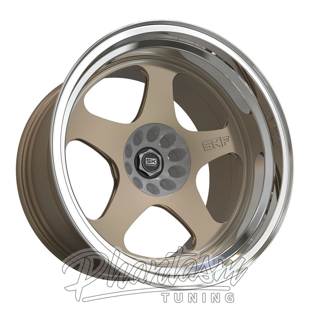 SK FORGED WHEELS / GT2 / DEEP DISH MONO BLOCK / CHAMPAGNE COLOR (18 X 11.0) -25 ET (5 X 114.3 / 5 X 112 MM)
