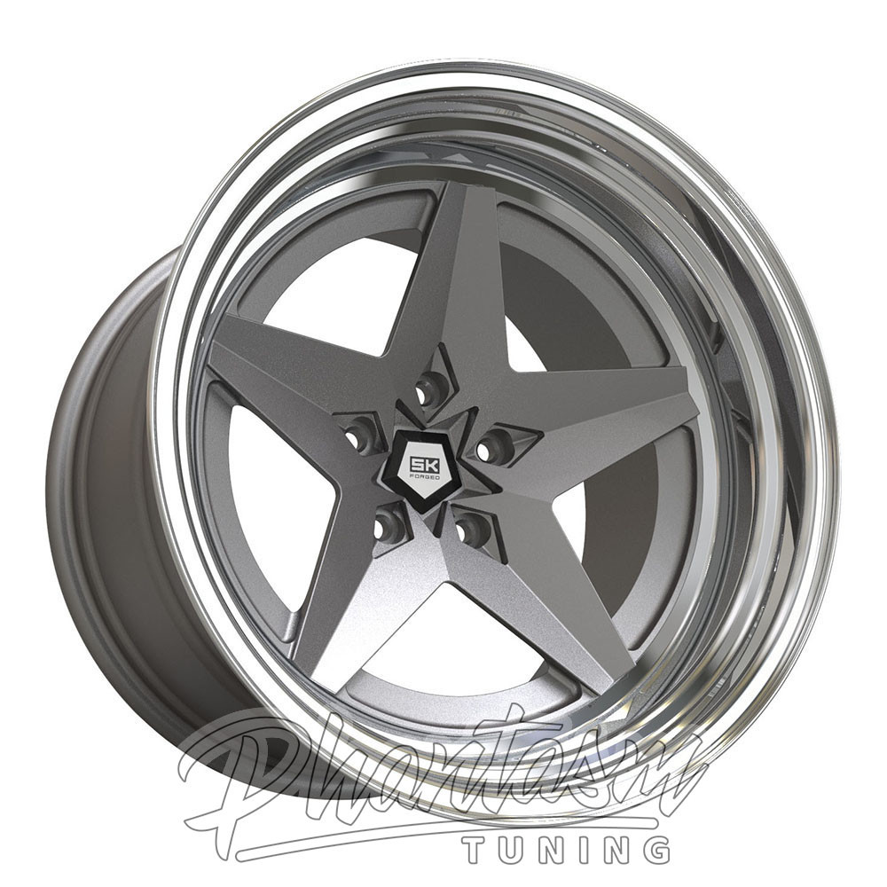 SK FORGED WHEELS / ZION / DEEP DISH MONO BLOCK / GUN METAL COLOR (18 X 10.5) +15 ET (5 X 114.3 MM)