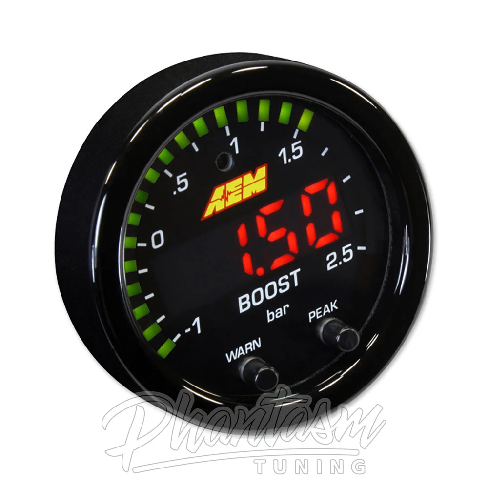 AEM / X-SERIES / BOOST PRESSURE DISPLAY GAUGE / INCLUDE SENSOR (30-0306) *** 0-35 PSI RANGE